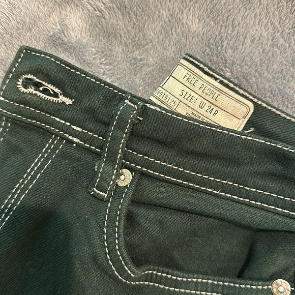 Dark Green Boot Cut/Flare Free People Jeans - Picture 3 of 6
